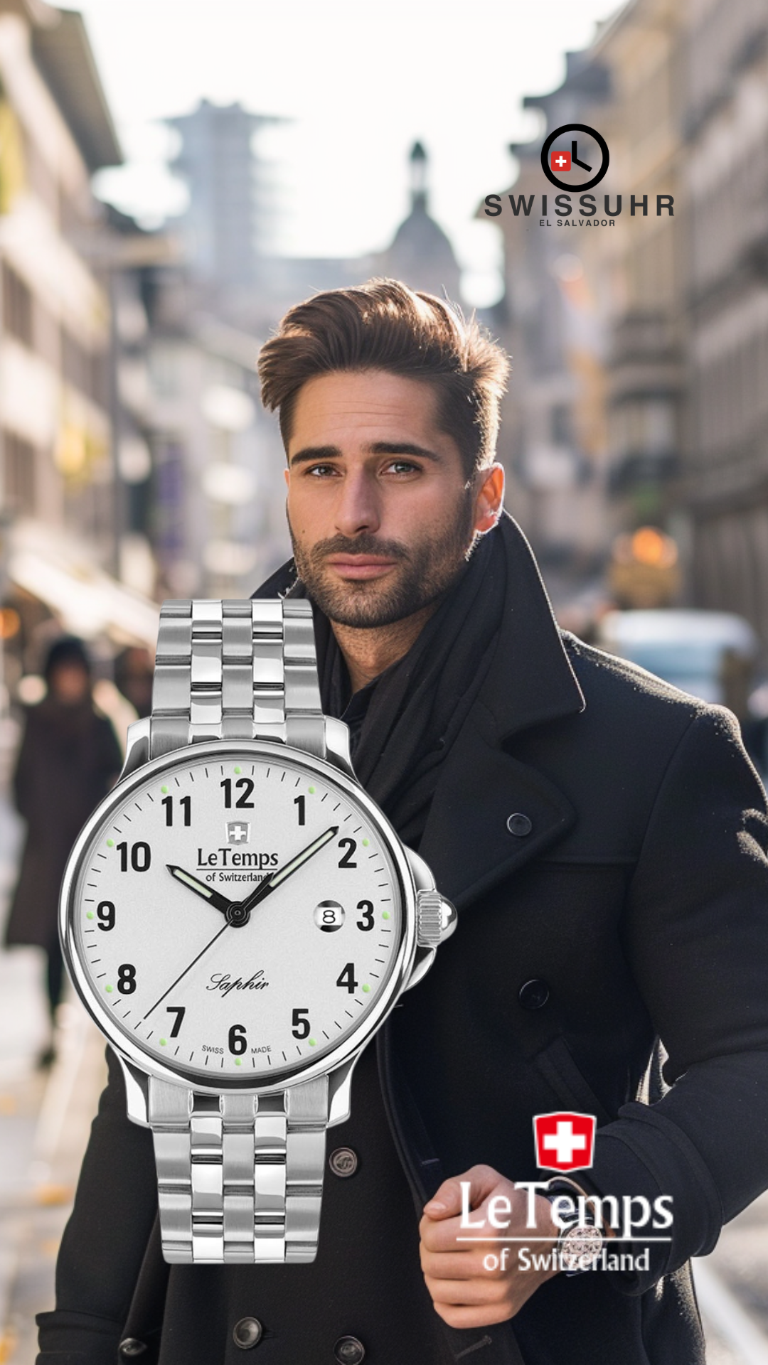 Le Temps Zafira Gent blanco plateado 316L 41mm