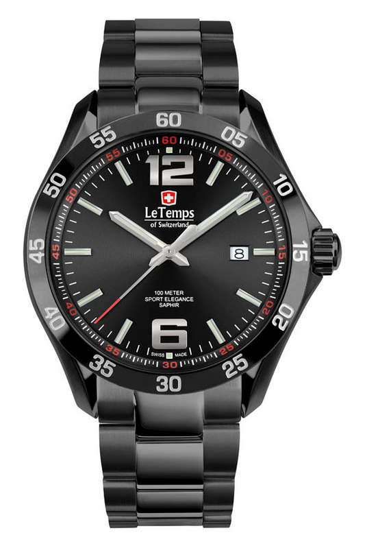 Le Temps  Sport Elegance Gent negro 316L PVD 43mm