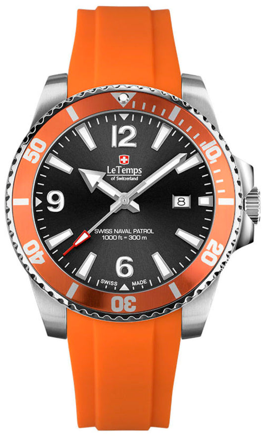 Le Temps Swiss Naval Patrol Diver 300m silicona 43 mm