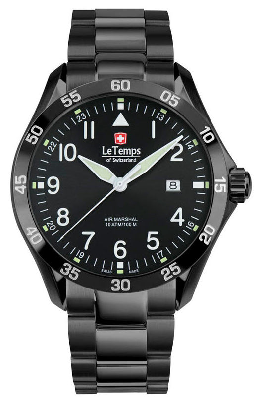 Le Temps Air Marshal negro 316L 43mm