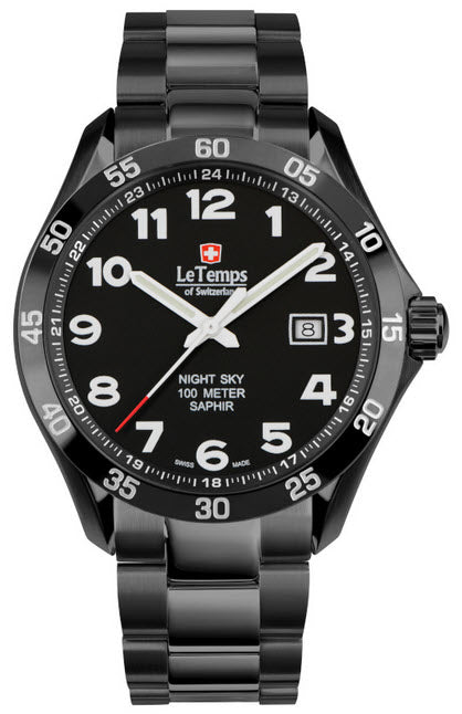 Le Temps Sport Elegance Gent Night Sky 316L negro 43mm