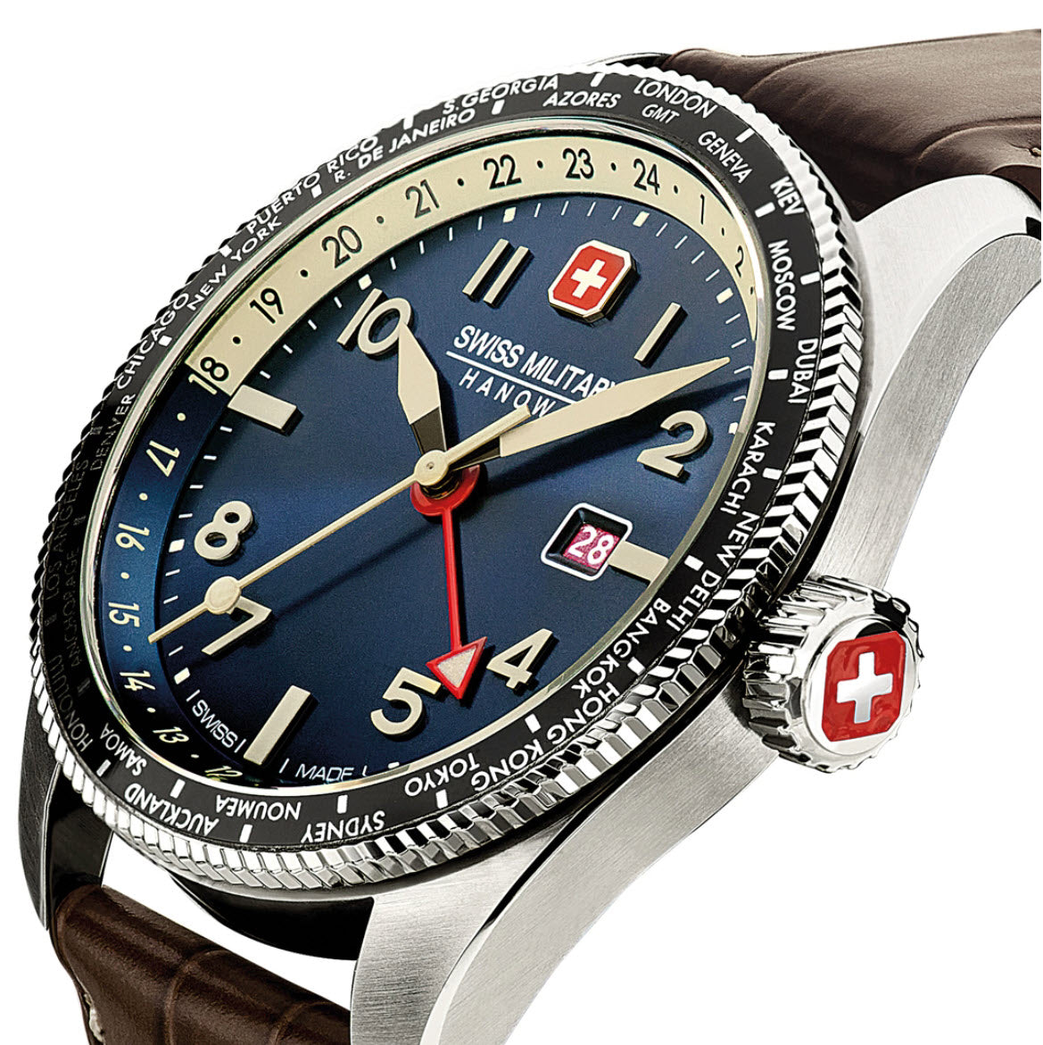 Swiss Military GMT marrón 42mm