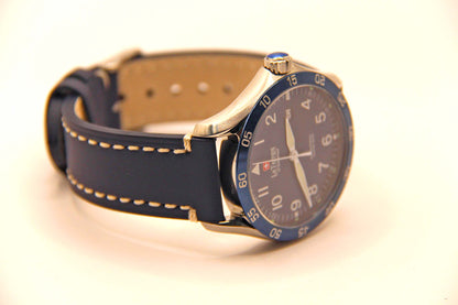 Le Temps Air Marshal azul cuero azul 43mm