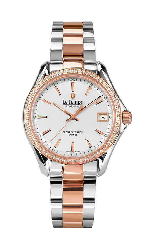 Le Temps Lady Sport Elegance Saphir color plata/oro PVD 316L 33mm