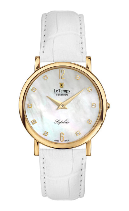 Le Temps  Zafira Slim Saphir Dorado PVD 34mm